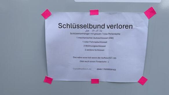 Schlüssel verloren