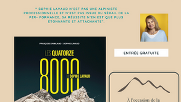 Dédicaces et discussion avec Sophie Lavaud pour son livre " les quatorze 8000 de Sophie Lavaud "