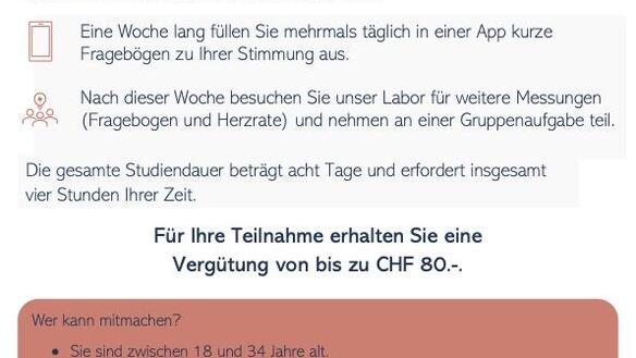 Verdiene bis zu 80 Franken bei Studienteilnahme!