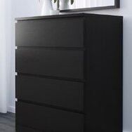 MALM Chest of 4 drawers black-brown, 80x100 cm