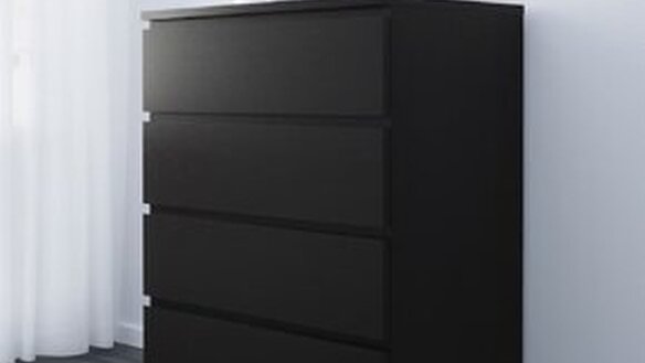 MALM Chest of 4 drawers black-brown, 80x100 cm