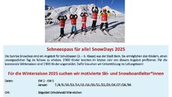 Gesucht: Skilehrer*innen und Snowboardlehrer*innen