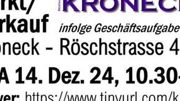 Rausverkauf/Flohmarkt Rest. Kroneck Sa 14.12.24