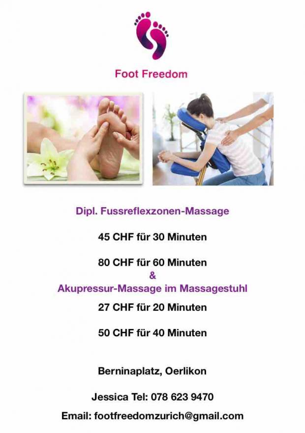 Dipl. Fussreflexzonen-Massage und Massage im Stuhl