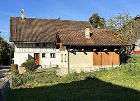 Liegenschaft mit Wohnung, Schopf, Garage, Waschhaus und Bauland