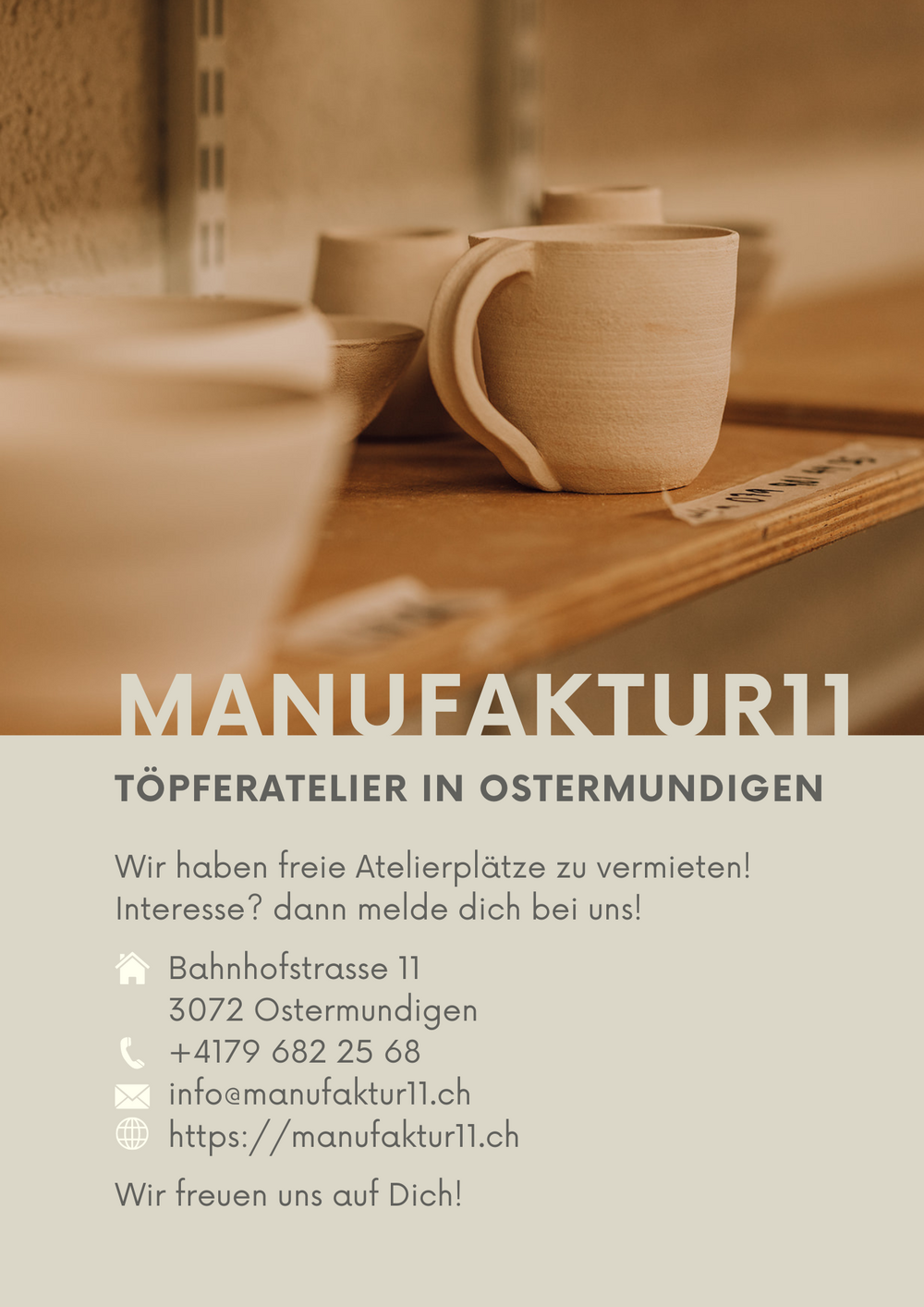 Freie Atelierplätze im Töpferatelier