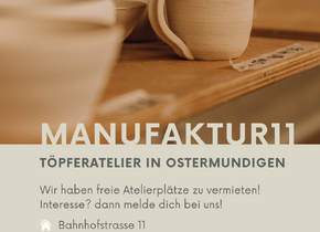 Freie Atelierplätze im Töpferatelier