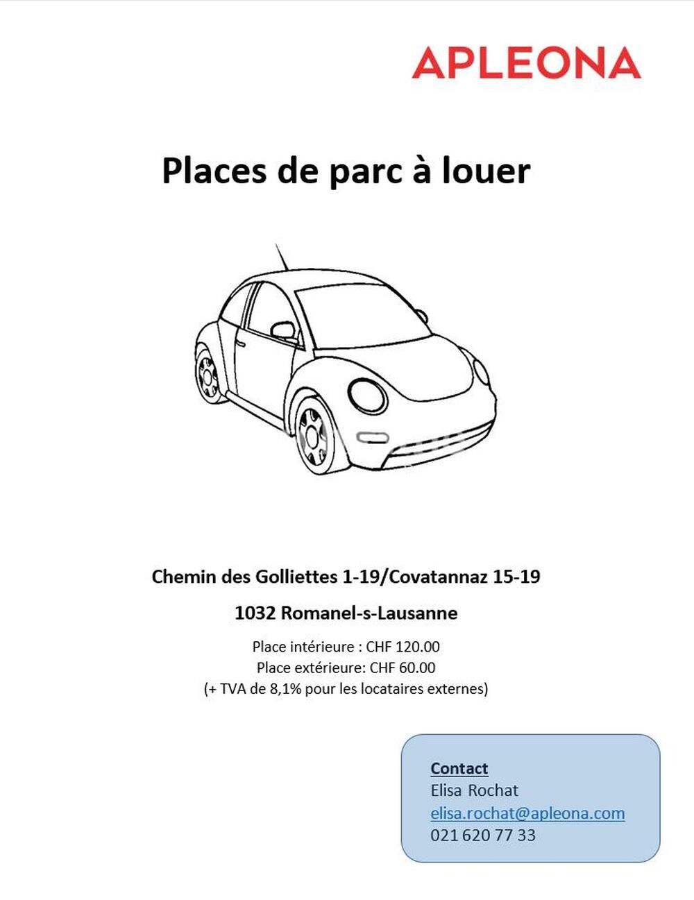 Places de parc extérieures disponibles