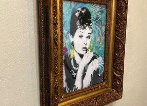 Audrey Hepburn Bild in Prunkrahmen