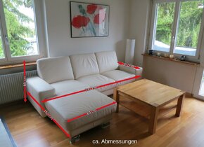 Echtleder-Sofa/Wohnlandschaft beige