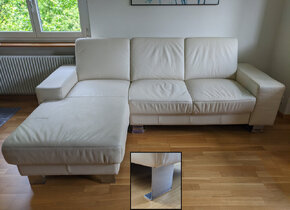 Echtleder-Sofa/Wohnlandschaft beige