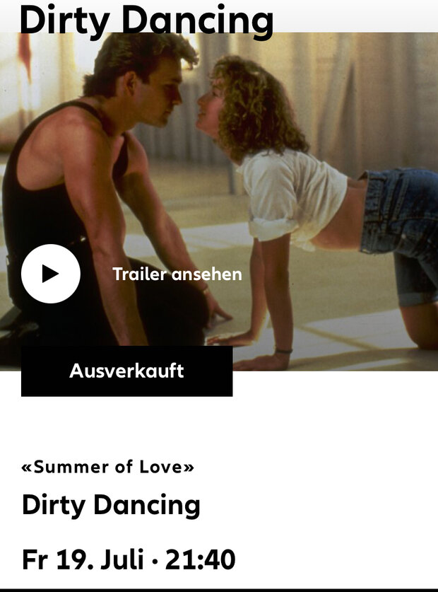 3 x Tickets Allianz Cinema am See Dirty Dancing Freitag 19.07.24