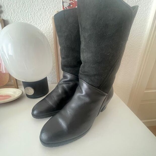 Original Vintage Lammfellstiefel aus den 70igern