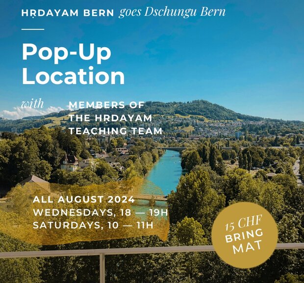 Yoga an der Aare: Hrdayam Bern pop up location.