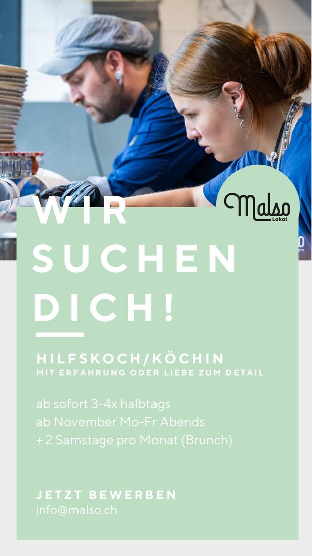 Malso sucht Hilfsköchin/Hilfskoch per sofort oder nach...