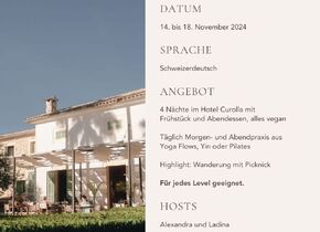 Retreat im November: Herbstsonne, Yoga + Selfcare