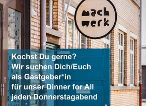 Gastgeber:innen für "Dinner for all" gesucht