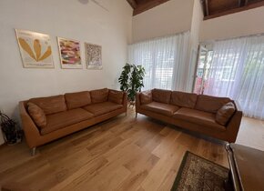 Braune Ledersofas