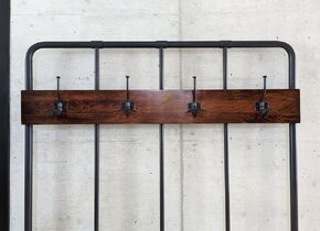 Industrial style Harlem bench with coat rack.