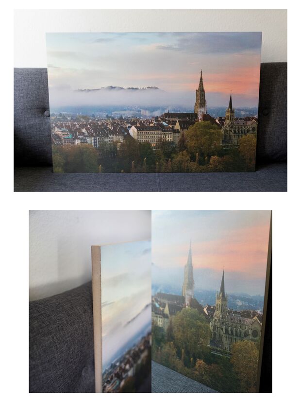 Bild von Bern mit Münster – Druck auf Holz aus...