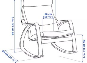 IKEA POÄNG Schaukelstuhl Gestell dunkel braun / Bezug...