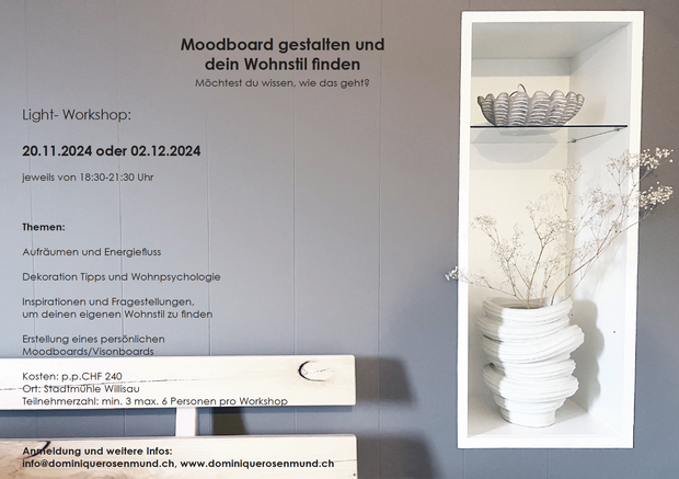 Workshop:
Moodboard gestalten und dein Wohnstil finden