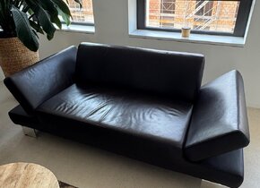 Design Ledersofa, neuwertig, 2-teilig, braun