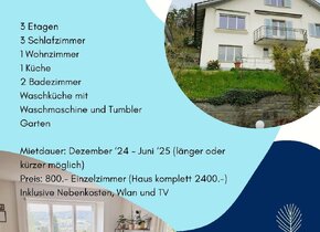 Haus mit Garten befristet zu vermieten