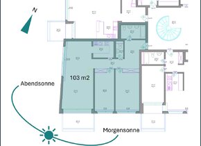 Sonnige grosse 3.5er Eckwohnung, zur Untermiete, in der...