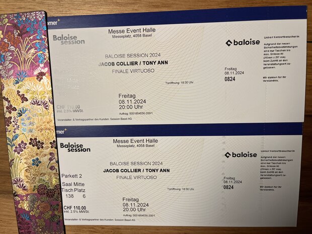 2 Tickets für JACOB COLLIER UND TONY ANN an der Baloise...