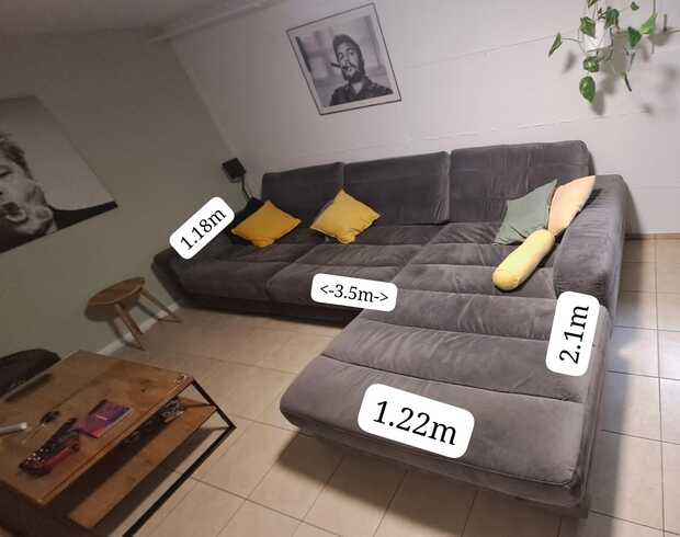 Bequemes Sofa, Schlafsofa dunkel grau, Möbel Pfister 2...