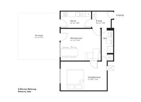 Charmante 2 Z. Wohnung mit mega Terrasse per 1.12.24