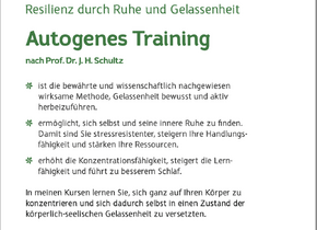 Autogenes Training nähe Central ab Januar 2025