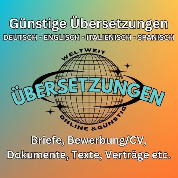 Übersetzungen aller Texte, Dokumente in: 
DEUTSCH –...