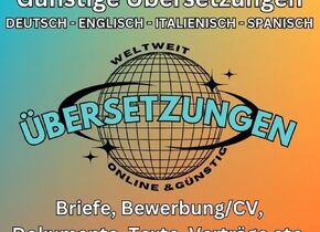 Übersetzungen aller Texte, Dokumente in: 
DEUTSCH –...