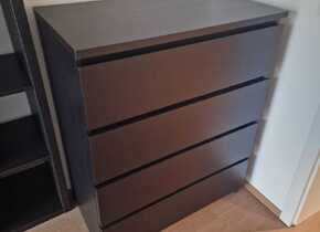 MALM Chest of 4 drawers black-brown, 80x100 cm