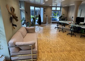 Helle Coworking Büroarbeitsplätze gerade am Stauffacher