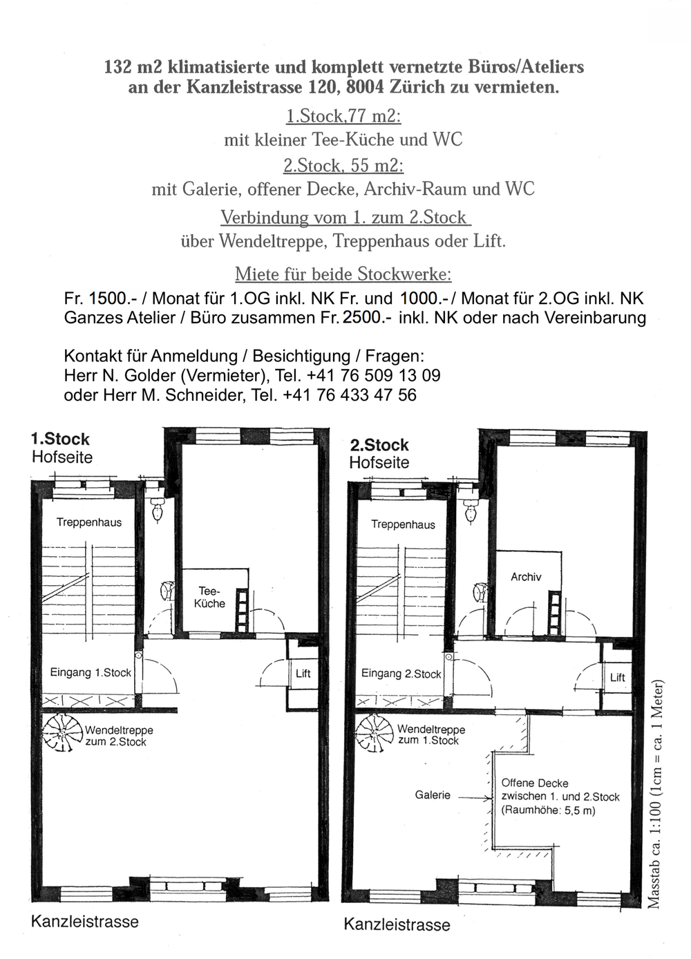 Schönes Atelier / Büroräume zur Zwischennutzung