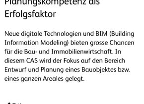 Studienplatz für den CAS Digital Construction – HSLU...