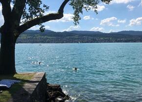 Schönes Zimmer mit Blick auf den See und Badeplatz