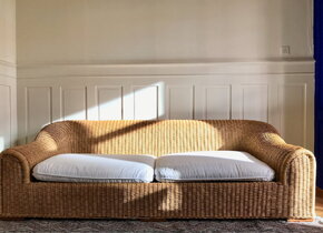 Vintage Rattan-Sofa im Boho-Ibiza-Style