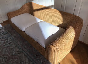 Vintage Rattan-Sofa im Boho-Ibiza-Style