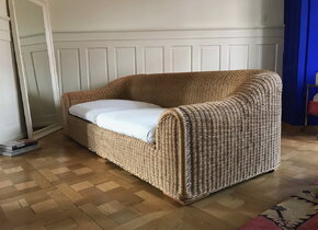 Vintage Rattan-Sofa im Boho-Ibiza-Style