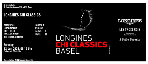 2 Tickets Longines CHI Classics Basel