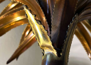 PALM TREE FLOOR BRASS LAMP BY MAISON JANSEN 1970s PARIS