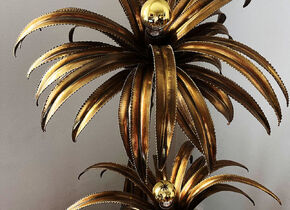 PALM TREE FLOOR BRASS LAMP BY MAISON JANSEN 1970s PARIS