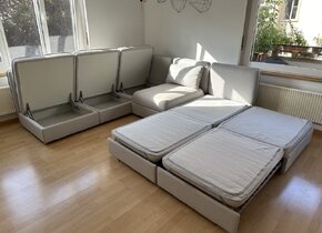 Modular IKEA VALLENTUNA sofa with storage and two sofa-beds