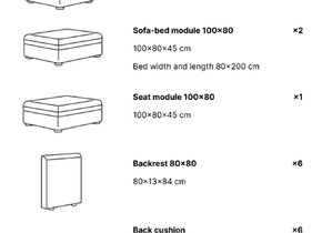 Modular IKEA VALLENTUNA sofa with storage and two sofa-beds