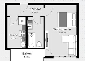 1-Zimmerwohnung befristet (1. Jan - 30. April)