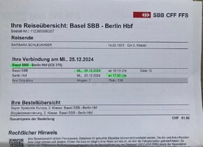 Bahnticket nach Berlin und zurück